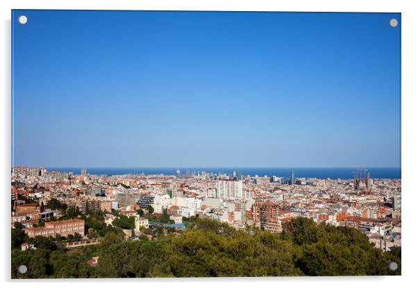 City of Barcelona Cityscape Acrylic by Artur Bogacki