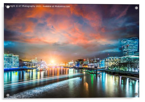 A London Skyline Scene Acrylic by K7 Photography