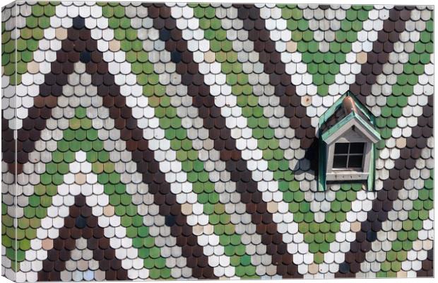 Stephansdom Tiled Roof With Pattern In Vienna Canvas Print by Artur Bogacki