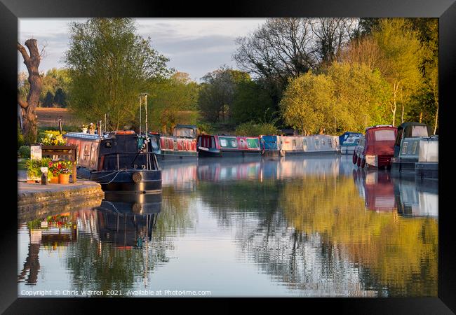 Early morning on the Oxford Canal Oxfordshire Framed Print by Chris Warren