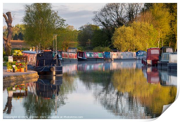 Early morning on the Oxford Canal Oxfordshire Print by Chris Warren