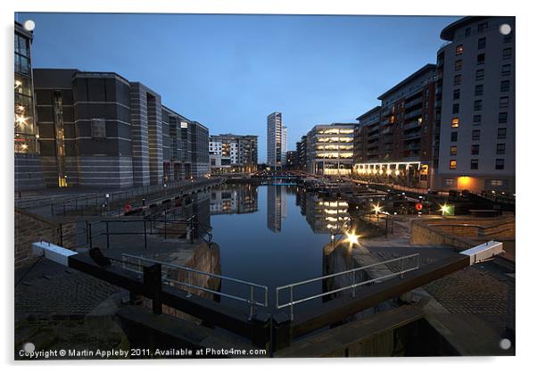 Clarence Dock. Acrylic by Martin Appleby