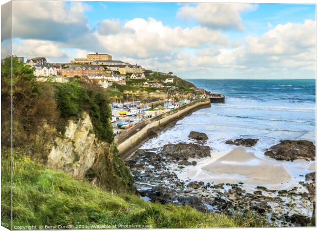 Newquay harbour and headland Canvas Print by Beryl Curran