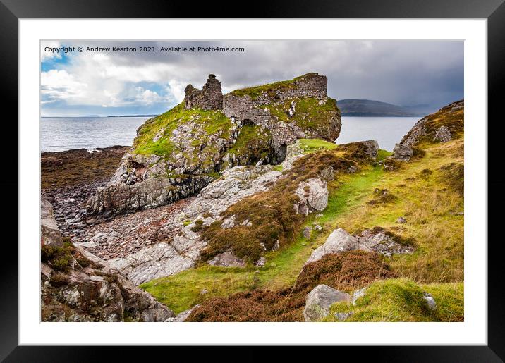 Dunscaith Castle, Isle of Skye, Scotland Framed Mounted Print by Andrew Kearton