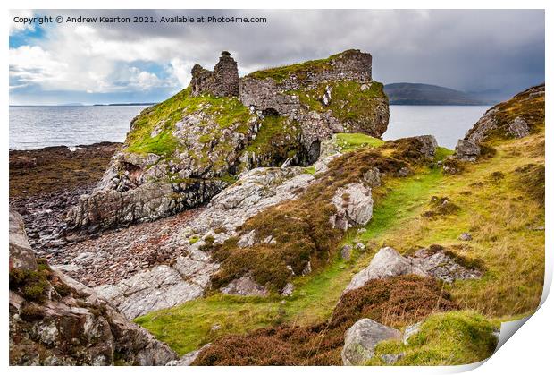 Dunscaith Castle, Isle of Skye, Scotland Print by Andrew Kearton