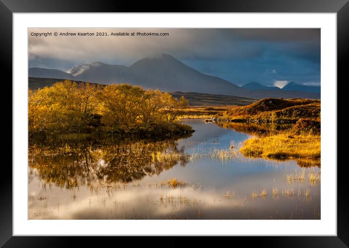 Lochain Dubha and the Red Hills, Isle of Skye Framed Mounted Print by Andrew Kearton