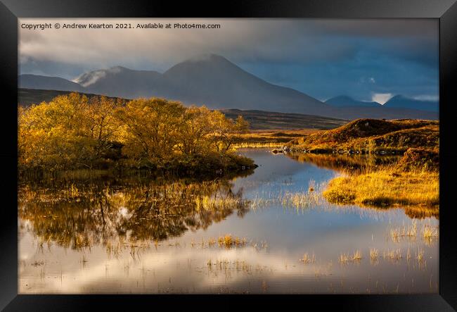 Lochain Dubha and the Red Hills, Isle of Skye Framed Print by Andrew Kearton