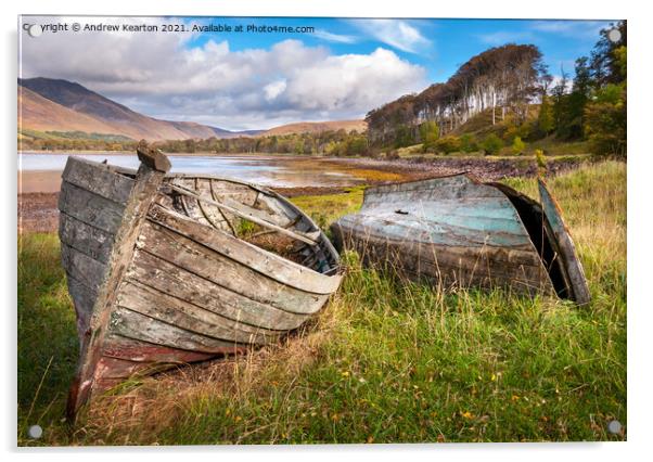 Old boats at Applecross, Scotland Acrylic by Andrew Kearton