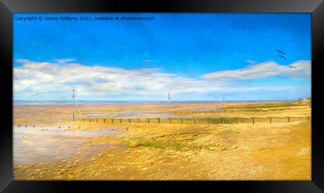 Hunstanton Beach impressions 2 Framed Print by Linsey Williams