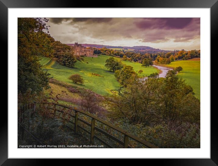 The River Aln and Alnwick Castle Framed Mounted Print by Robert Murray
