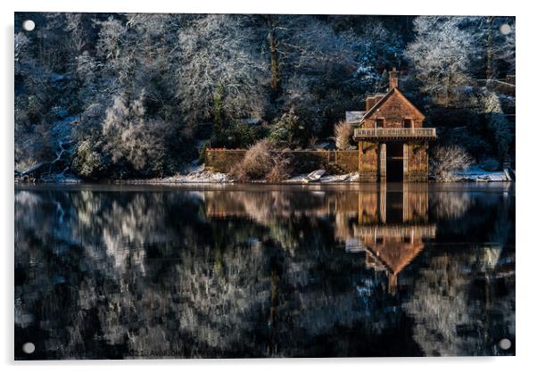 Winter Boat House Acrylic by Brett Trafford