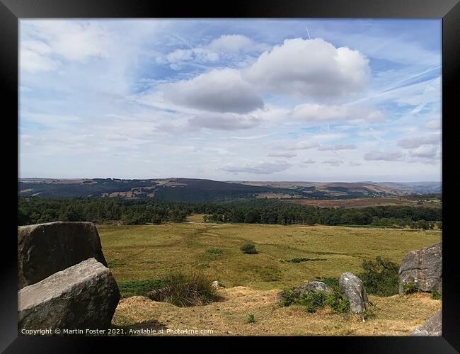 Outdoor stonerock peak district derbyshire  Framed Print by Martin Foster