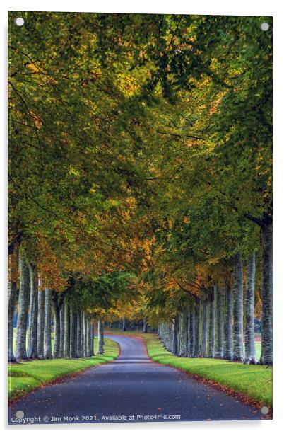 Beech Avenue at Moor Crichel, Dorset Acrylic by Jim Monk