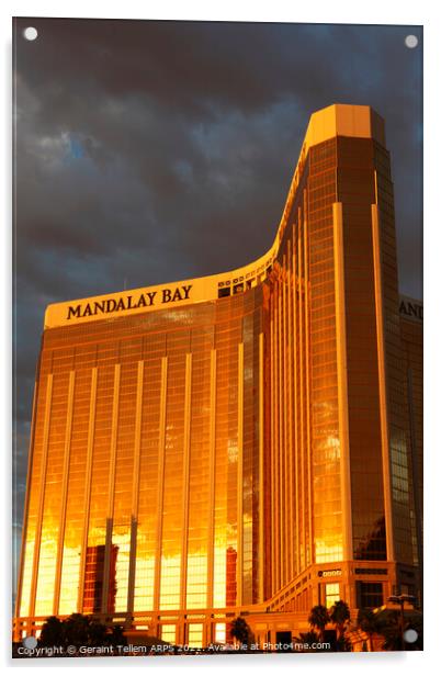 Mandalay Bay Hotel and Casino, Las Vegas, Nevada,  Acrylic by Geraint Tellem ARPS