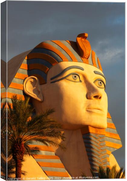 Great Sphinx of Giza, entrance to Luxor Hotel, Las Vegas, USA Canvas Print by Geraint Tellem ARPS