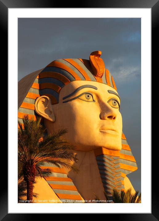 Great Sphinx of Giza, entrance to Luxor Hotel, Las Vegas, USA Framed Mounted Print by Geraint Tellem ARPS