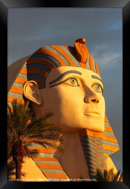 Great Sphinx of Giza, entrance to Luxor Hotel, Las Vegas, USA Framed Print by Geraint Tellem ARPS
