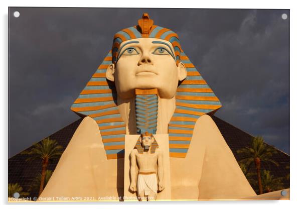 Great Sphinx of Giza, entrance to Luxor Hotel, Las Vegas, USA Acrylic by Geraint Tellem ARPS
