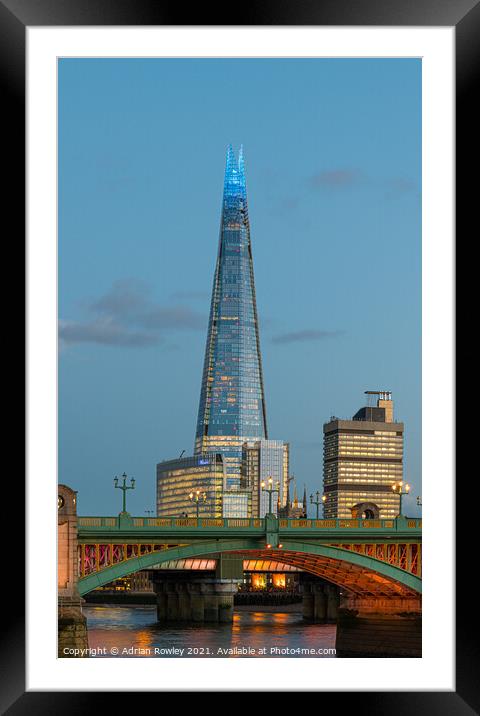 The Shard at blue hour Framed Mounted Print by Adrian Rowley