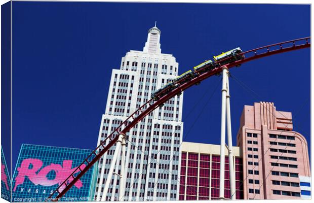 Rollercoaster, New York, New York, Las Vegas, USA Canvas Print by Geraint Tellem ARPS