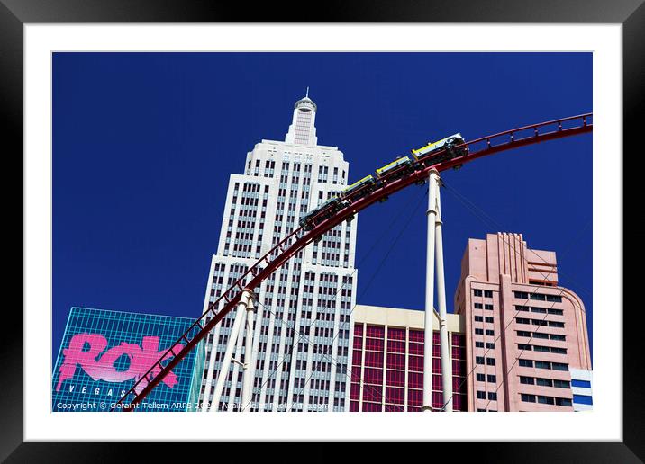 Rollercoaster, New York, New York, Las Vegas, USA Framed Mounted Print by Geraint Tellem ARPS