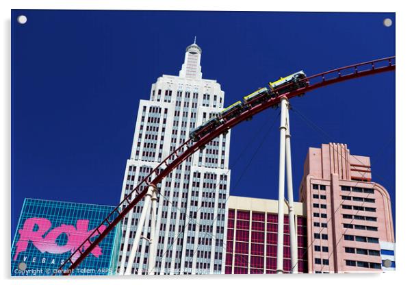Rollercoaster, New York, New York, Las Vegas, USA Acrylic by Geraint Tellem ARPS