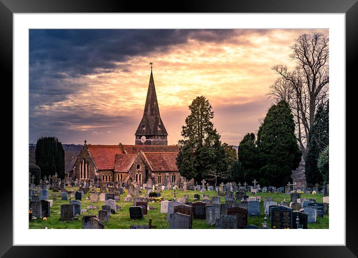 Church yard catching the sun Framed Mounted Print by Andy Dow