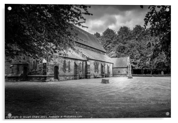 English country church in Great Wyrley Acrylic by Stuart Chard