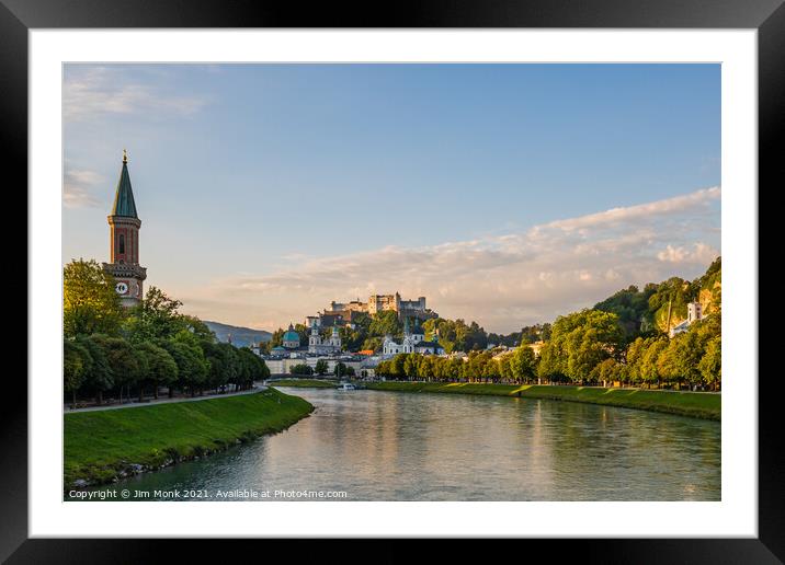 Salzach River View, Salzburg Framed Mounted Print by Jim Monk