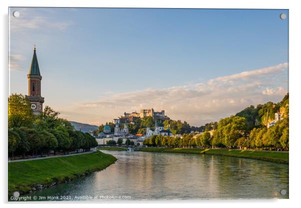 Salzach River View, Salzburg Acrylic by Jim Monk