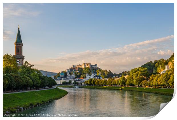 Salzach River View, Salzburg Print by Jim Monk