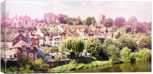 Historic town of Bridgnorth in Shropshire Canvas Print by Stuart Chard