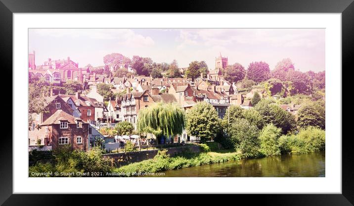 Historic town of Bridgnorth in Shropshire Framed Mounted Print by Travel and Pixels 