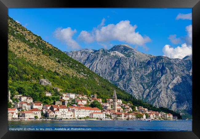 Perast, an old town on the Bay of Kotor in Montenegro Framed Print by Chun Ju Wu
