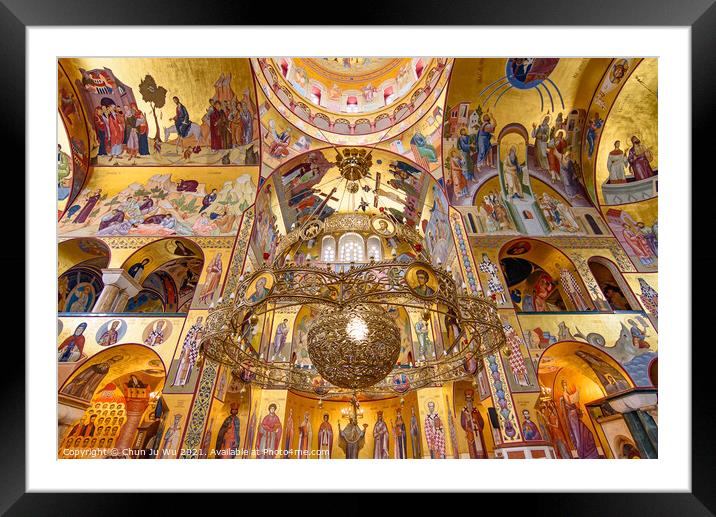 Interior of Cathedral of the Resurrection of Christ in Podgorica, Montenegro Framed Mounted Print by Chun Ju Wu