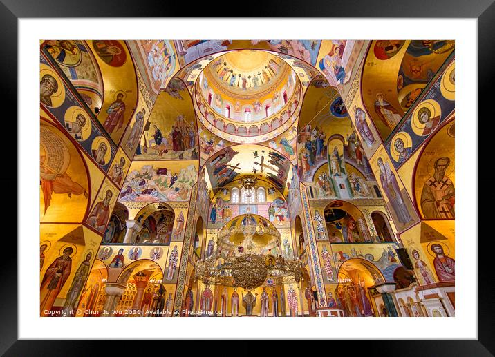 Interior of Cathedral of the Resurrection of Christ in Podgorica, Montenegro Framed Mounted Print by Chun Ju Wu