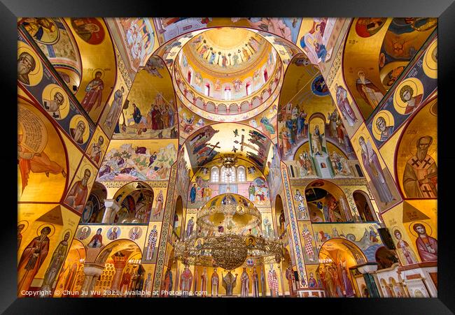 Interior of Cathedral of the Resurrection of Christ in Podgorica, Montenegro Framed Print by Chun Ju Wu