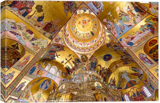 Interior of Cathedral of the Resurrection of Christ in Podgorica, Montenegro Canvas Print by Chun Ju Wu