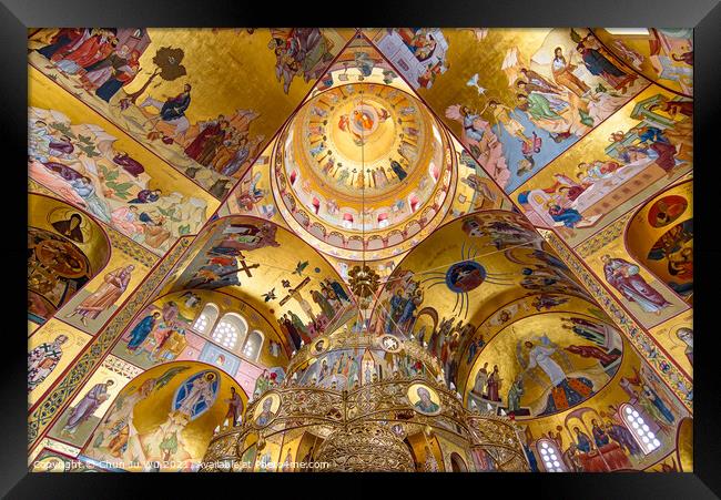 Interior of Cathedral of the Resurrection of Christ in Podgorica, Montenegro Framed Print by Chun Ju Wu