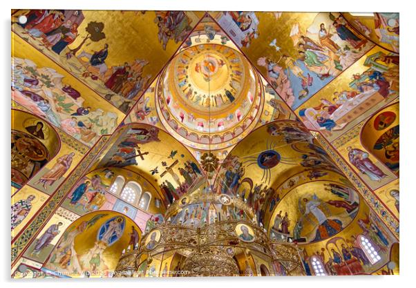 Interior of Cathedral of the Resurrection of Christ in Podgorica, Montenegro Acrylic by Chun Ju Wu