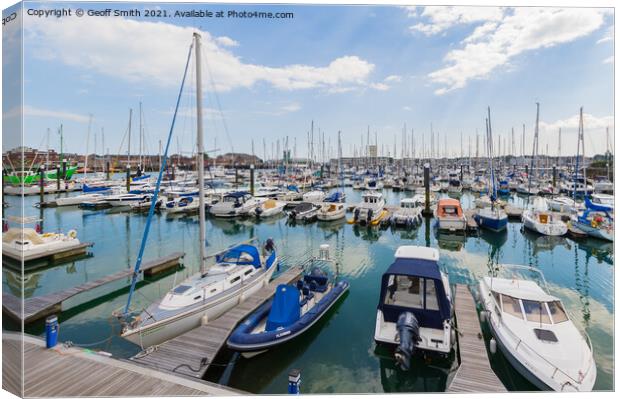 Haslar Marina in Portsmouth Harbour Canvas Print by Geoff Smith