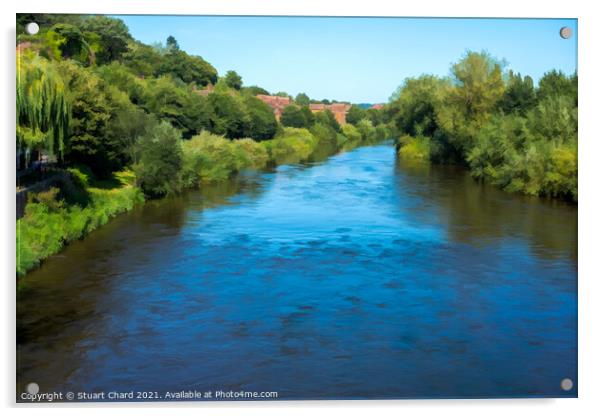 River Severn Bridgnorth Shropshire Acrylic by Stuart Chard