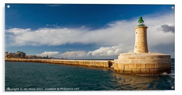 St. Elmo Lighthouse, Valletta Acrylic by Jim Monk