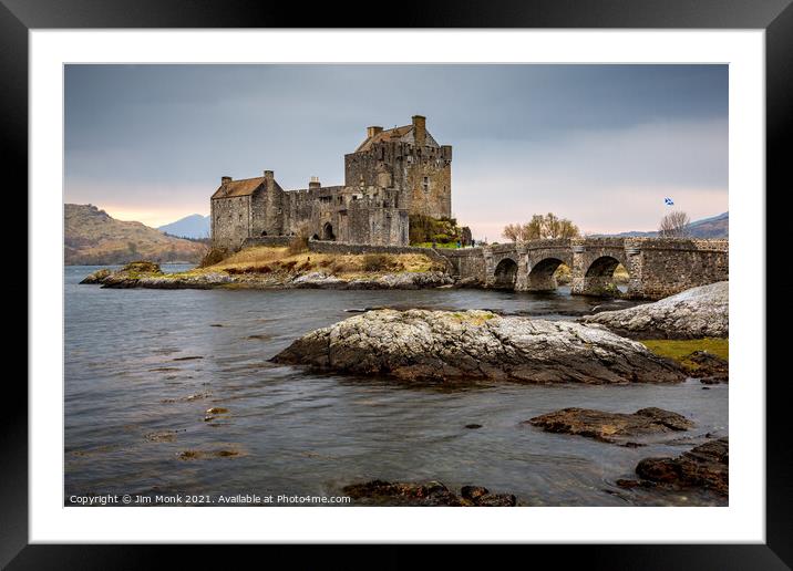 Eilean Donan Castle Twilight Framed Mounted Print by Jim Monk