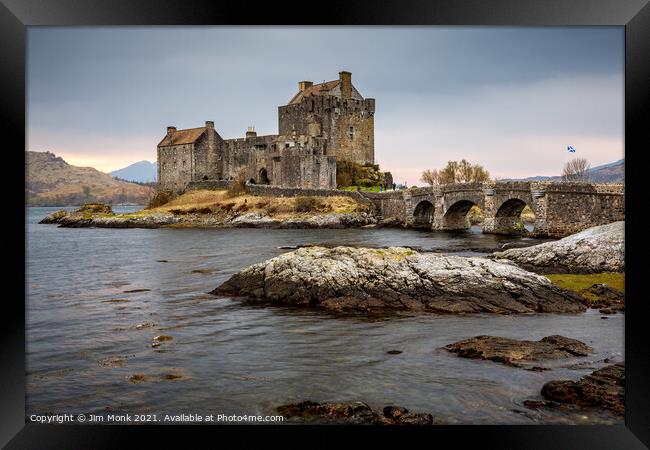 Eilean Donan Castle Twilight Framed Print by Jim Monk