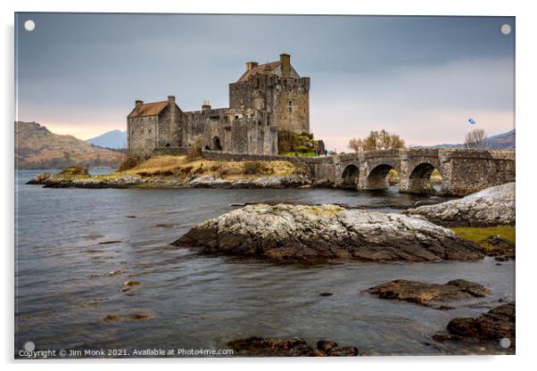 Eilean Donan Castle Twilight Acrylic by Jim Monk
