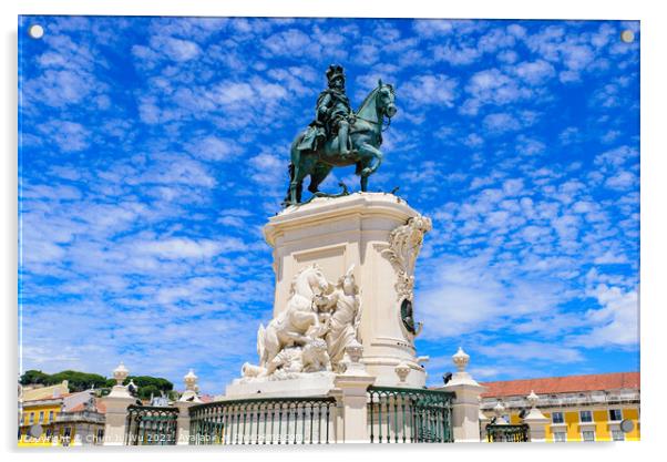 Statue of King José I on the Praça do Comércio (Commerce Square) in Lisbon, Portugal Acrylic by Chun Ju Wu