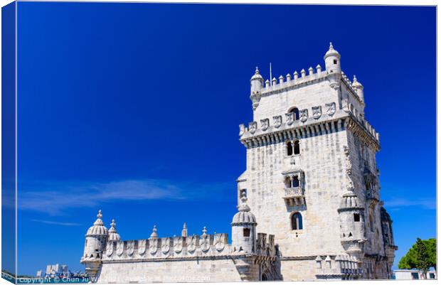 Belem Tower, a UNESCO World Heritage Site in Lisbon, Portugal Canvas Print by Chun Ju Wu