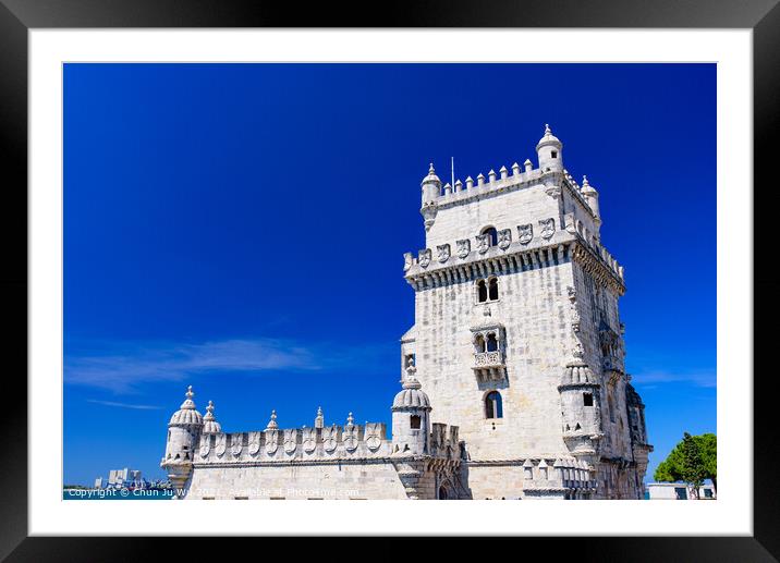 Belem Tower, a UNESCO World Heritage Site in Lisbon, Portugal Framed Mounted Print by Chun Ju Wu