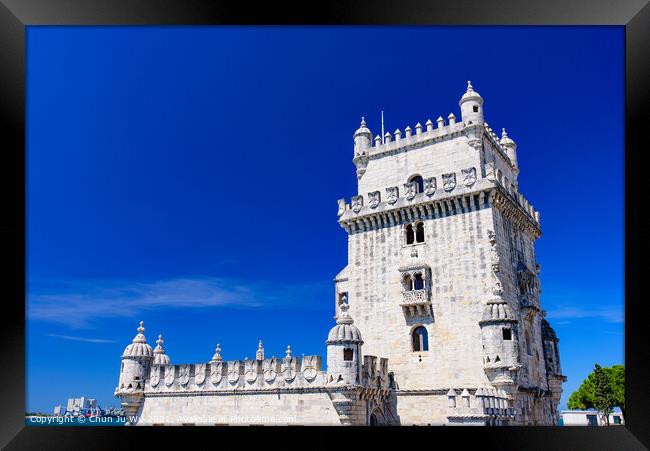 Belem Tower, a UNESCO World Heritage Site in Lisbon, Portugal Framed Print by Chun Ju Wu